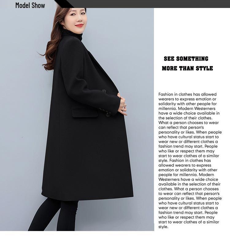2026 Autumn/Winter Plus Size Women's Mid-Length Wool Suit Coat [0815]