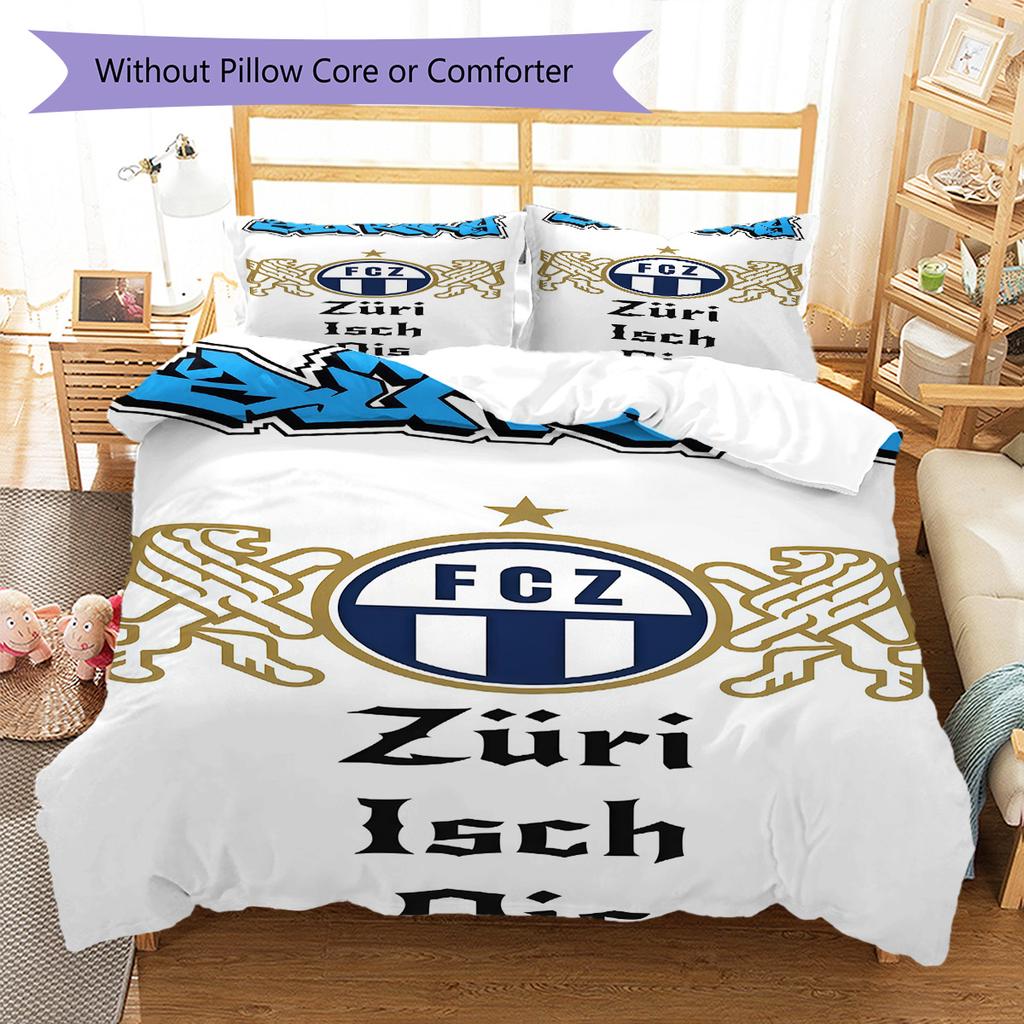 FC Luzern  Pattern Bedding Quilt Set Quilt Cover Pillowcase Home Decoration Birthday Gift (1 * duvet cover + 2 * pillowcase, without core)