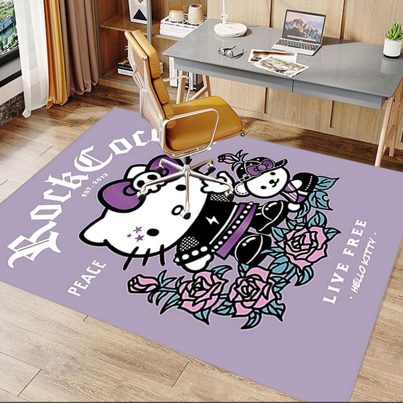 1pc Rock Coco Hello Kitty Carpet Anti Slip Polyester Floor Mat for office.Bedroom