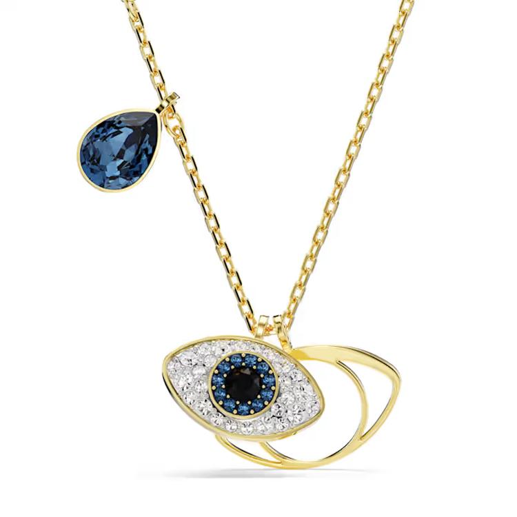 

Swarovski Symbolica Devil Eye Pattern Hollow Pendant Imitation Crystal Necklace Women necklace Gold 5692178 Box+Shopping Bag
