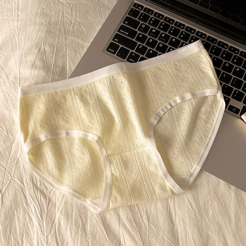 Ladies Summer Fresh Jacquard Color Breathable Cotton Crotch Triangle Briefs
