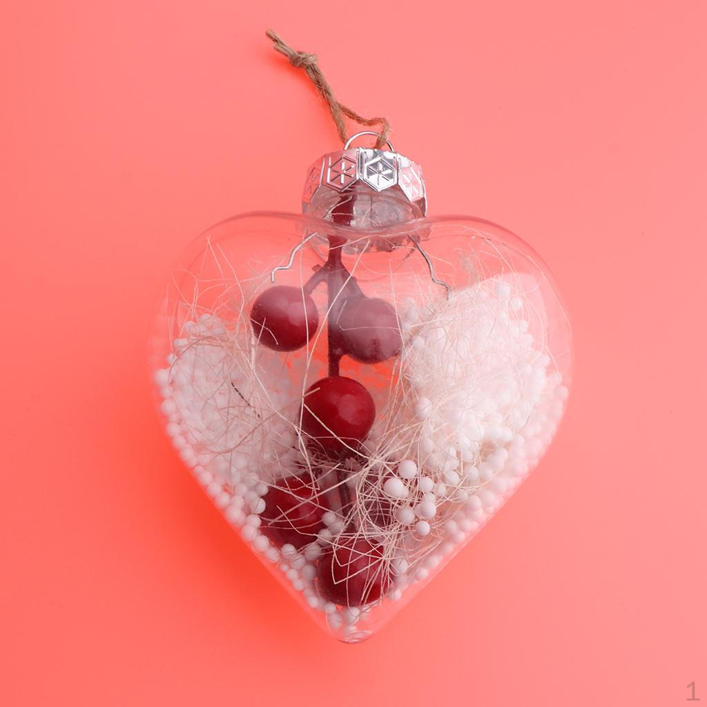 

Ball Red Berries Heart Clear Bauble Gift Present Box B