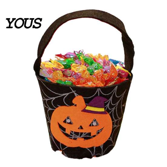 Lightweight Carrying Bag Halloween Trick or Treat Bucket for Kids, Pumpkin Face Ghost Bat Cat Role Play Props Candy Snack Basket, Holder with