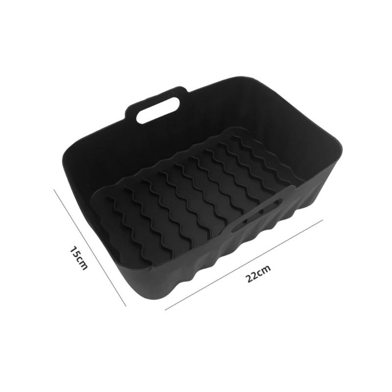2 Pack Air Fryer Basket Silicone Mold Oven Baking Tray Pizza Fried Chicken Basket Reusable Pan Liner Durable Accessories