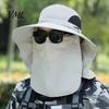 Breathable Mesh Face Mask Hat Sun Hats for Men, UV Protection Fishing with Neck Flap & Mask, Full Coverage Wide Brim Bucket Hat, Foldable Summer