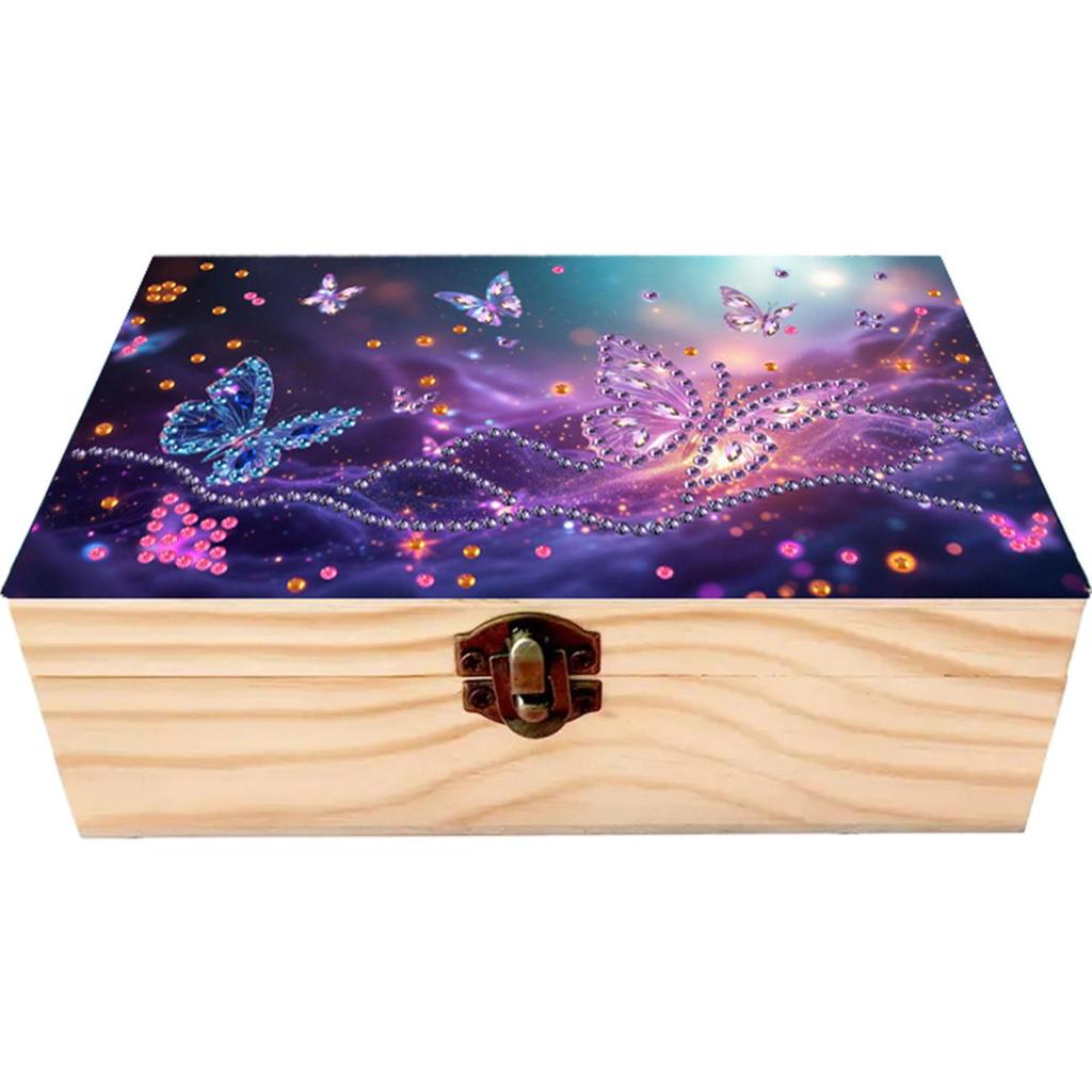 Drewniany Pudełko do Przechowywania Diamond Art DIY z Zamykaną Klamrą Pudełko do Przechowywania Obrazów Diamond Art Zestaw Prezent na Urodziny i Święta