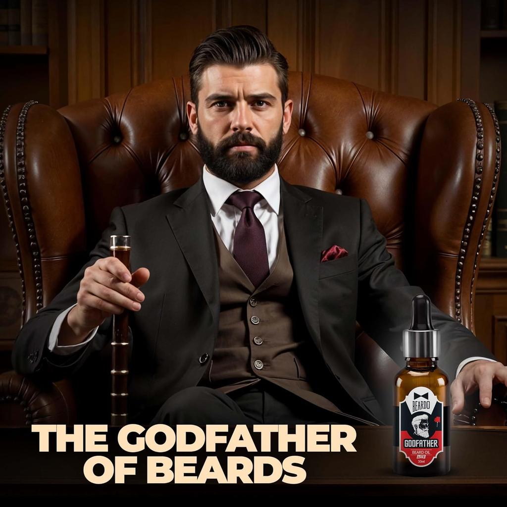 Beardo Godfather Lite Beard And Moustache Oil 30 ml X Pack Of 2 Lightweight Non Sticky Beard Care For Soft Shiny Groomed Look