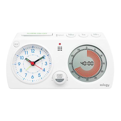 sology MIRAI TIMER Visual Timer for Learning, Clock & Timer, Shows Remaining Time, Interval Function, Alarm Clock, Silent, Perfect for Studying, Stren