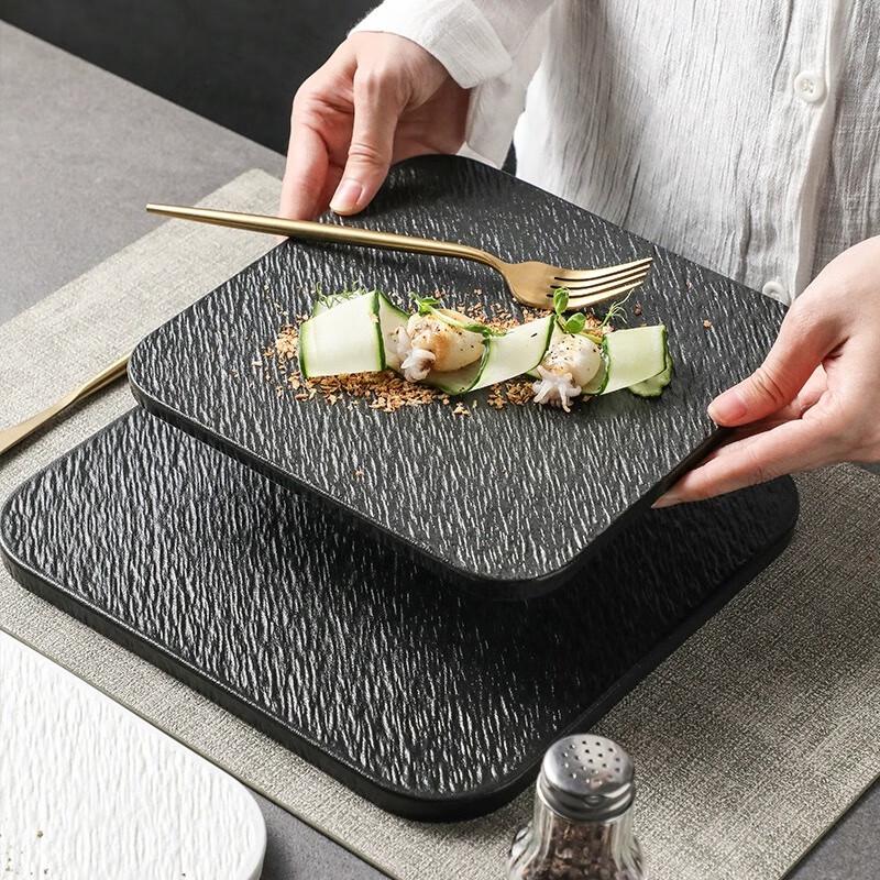 Nordic Square Ceramic Flat Dinner Plate