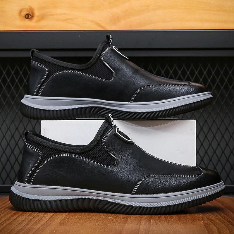 2025 summer men's work shoes Korean version of comfortable and trendy kitchen men's platform anti-leather shoes