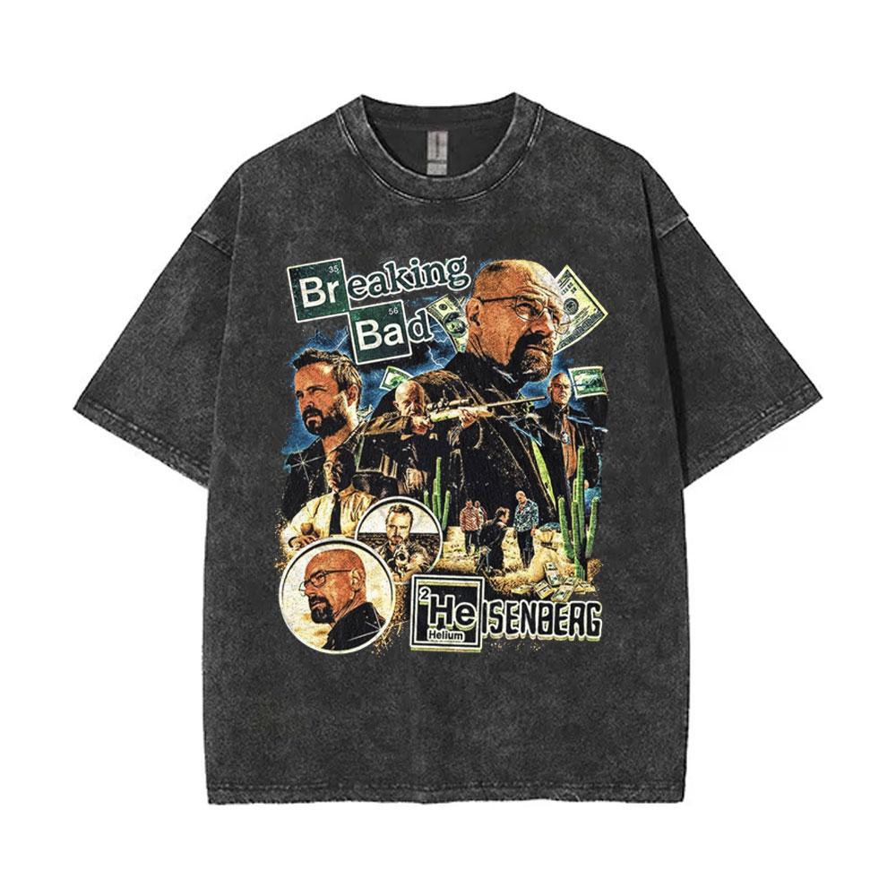 Washed Vintage Heisenberg TV Breaking Bad Stay Out of My Territory T Shirt Better Call Saul Graphic Tshirts Men Retro T Shirts