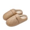PU Leather Waterproof Cotton Slippers Indoor Home Use Warm and Comfortable Plush Slippers Autumn and Winter Non-slip Cotton Shoes