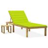 Day and Night - Day and Night Garden Lounger with Impregnated Pine Wood Table and Cushion