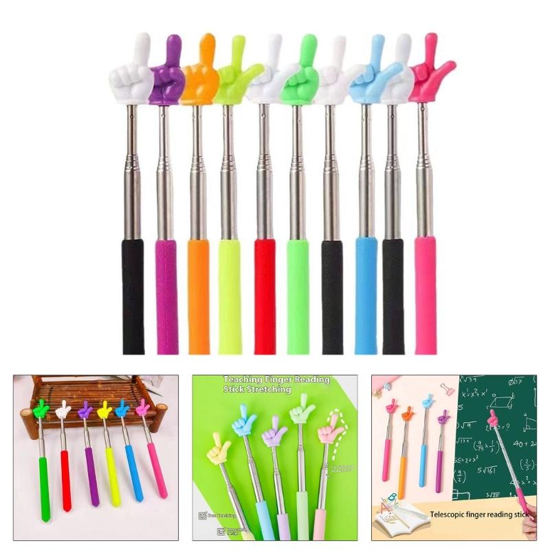 10Pcs Retractable Teacher Pointer Finger Telescoping Pointer Stick Hand Pointer Extendable Presentation Pointer Finger