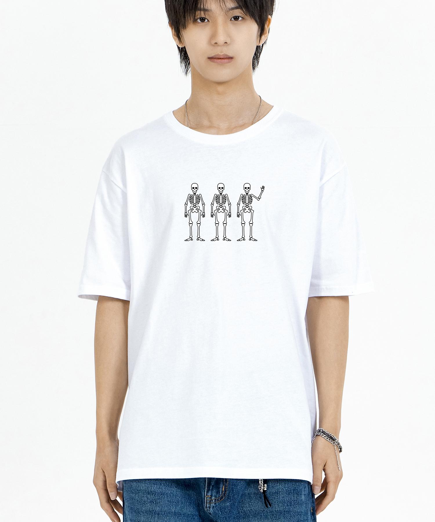 Biel Monster Skeleton Short Sleeve T-Shirt White M