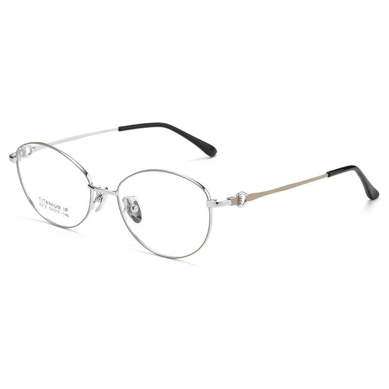 2025 Новое поступление Модные удобные овальные оправы для очков Винтажные роскошные титановые оправы для очков Оптическая оправа для очков Женская