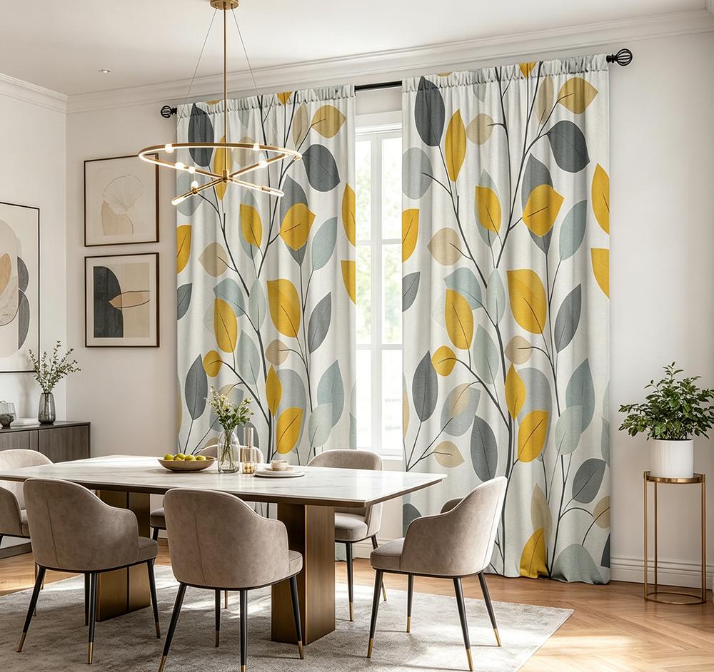 2PCS Digital Printed Curtains with Artistic