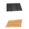 Bathroom Storage Platform with Open Slatted Top and Raised Feet for Shower Area, Sink Side, Tub Side, and Daily Use