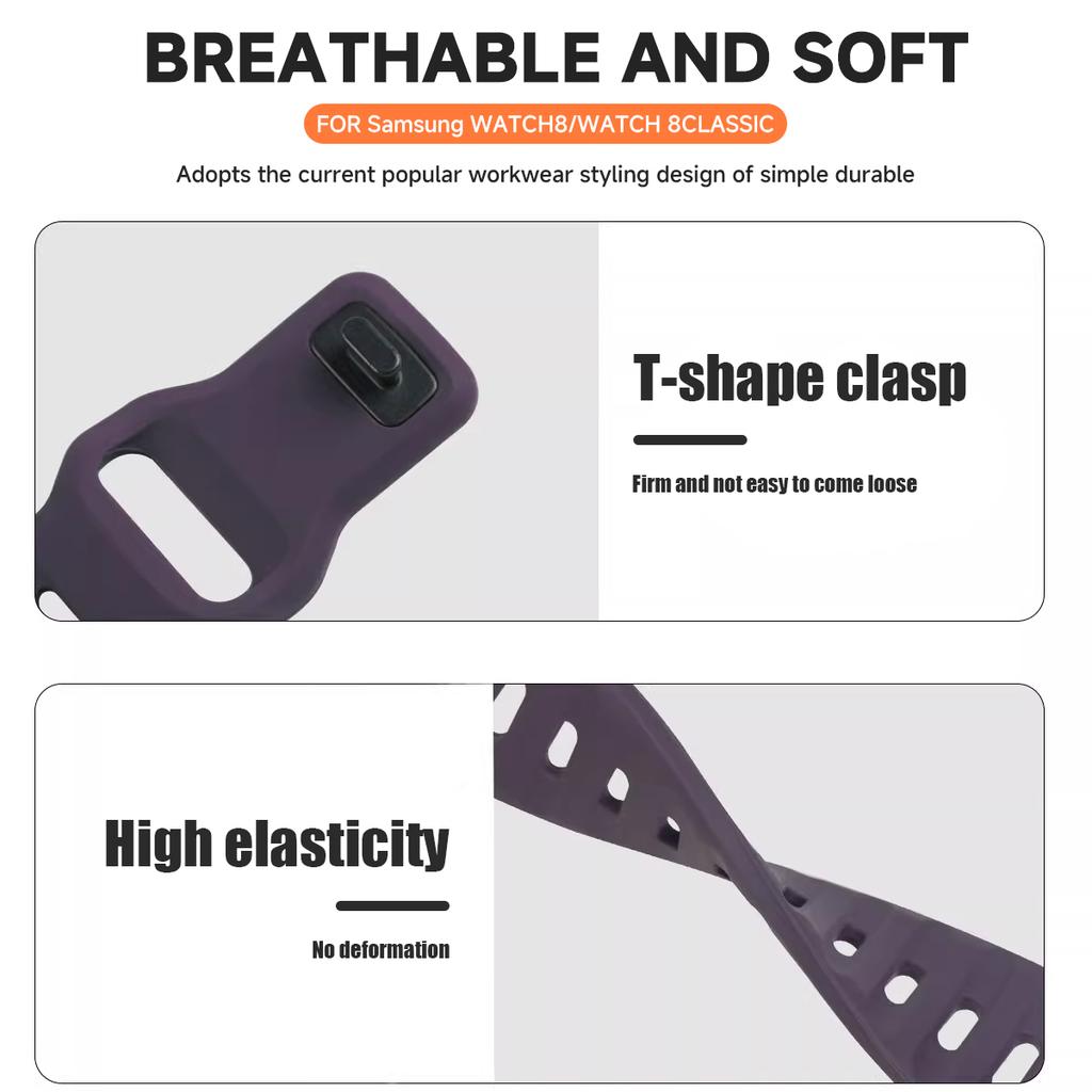 Silicone Strap for Samsung Galaxy Watch 8 40mm 44mm 8 Classic 46mm for Samsung Galaxy 7Ultra/Ultra 2025 47mm Sport Band Bracelet