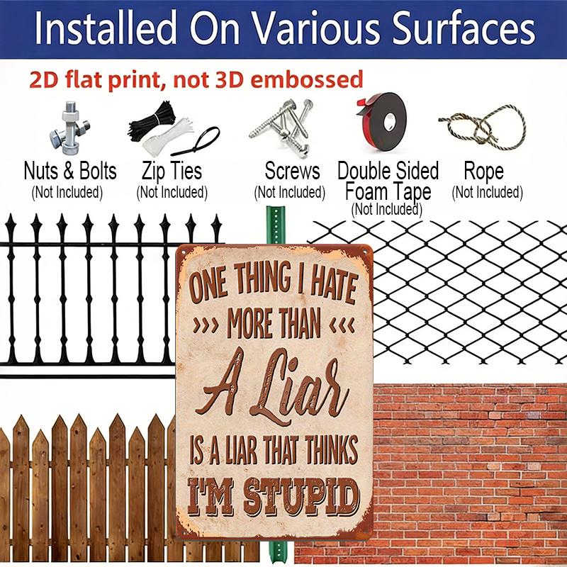 2D Flat 1pc Aluminium Metal Sheet Painting, I Hate One Thing "Sarcastic Vintage Metal Paint Sign 8*12 Inches - Humorous Wall Painting for Home