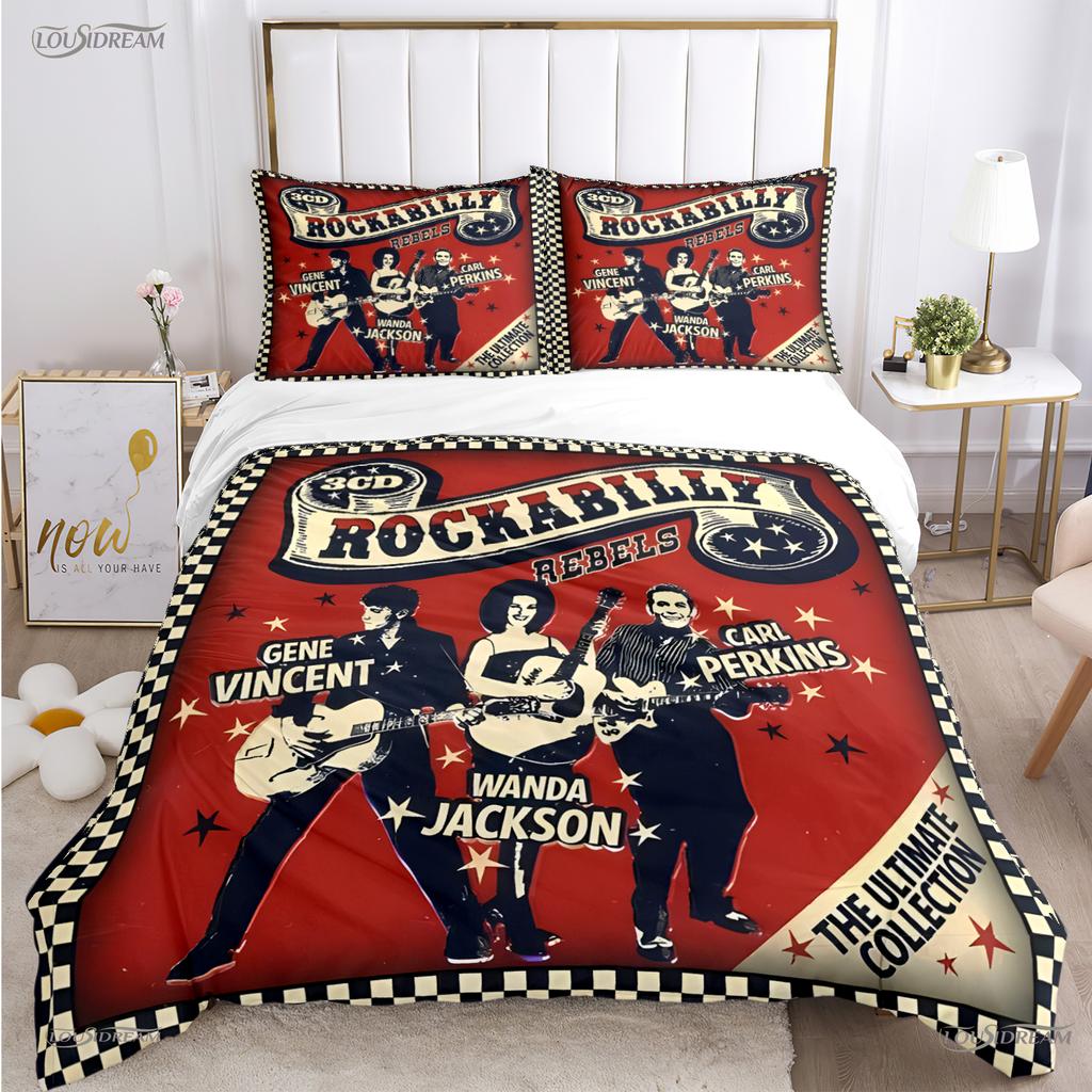 Hip Hop Music Rockabilly All Season Duvet Cover Comforter Bedding Sets Soft Quilt Cover and Pillowcases Single/Double/Queen/King
