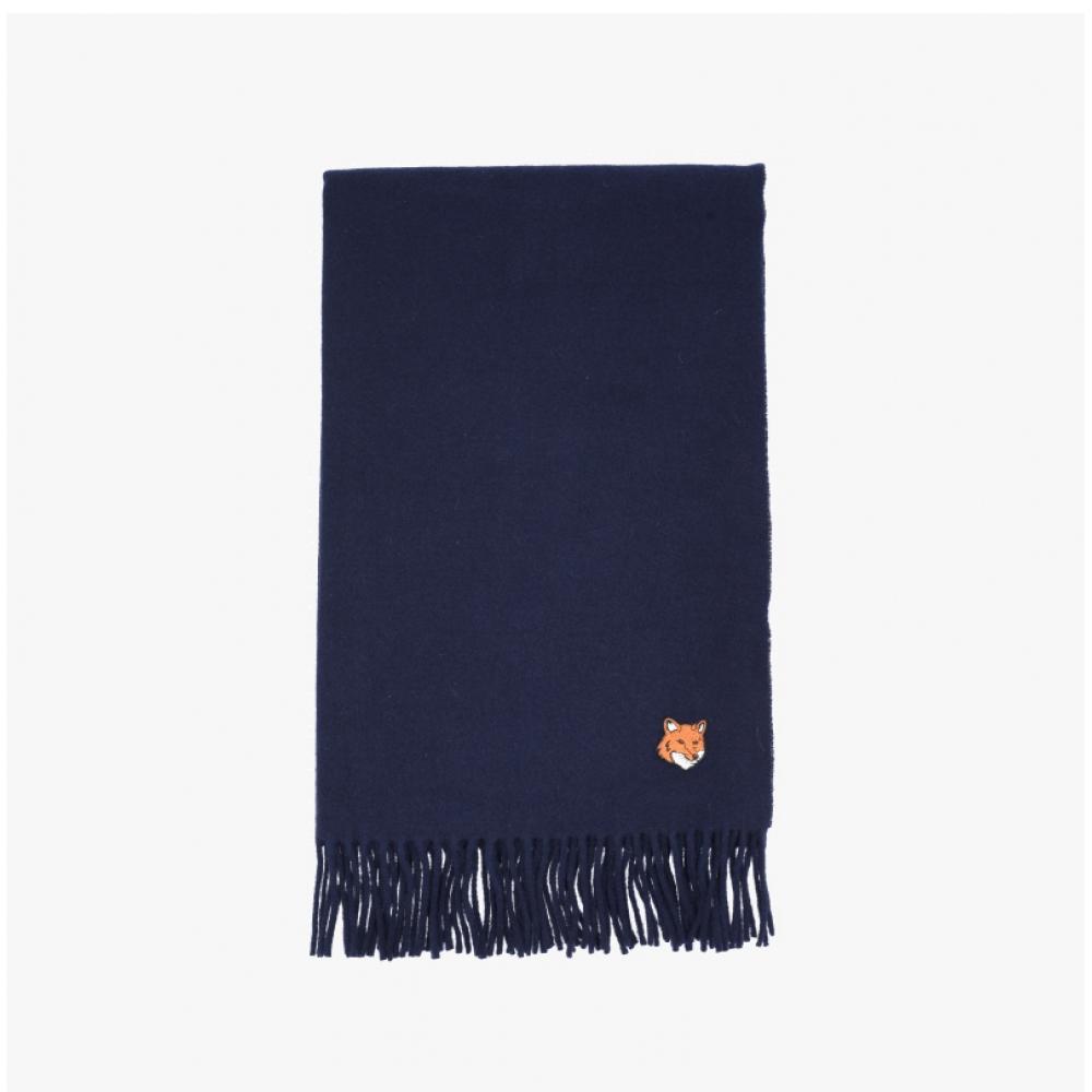 Maison Kitsune Kräftiger Fuchs-Kopf Fransen Schal 0413 Pm06201wb0044