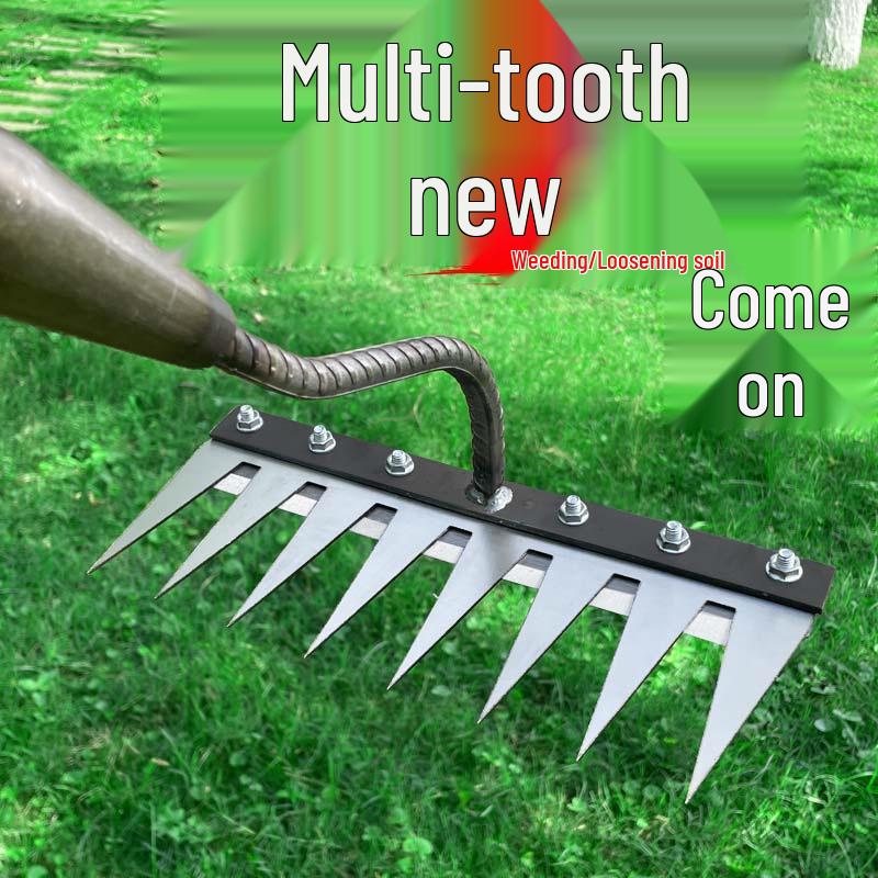 Multi-Functional Manganese Steel Weeding & Hoe Rake Tool