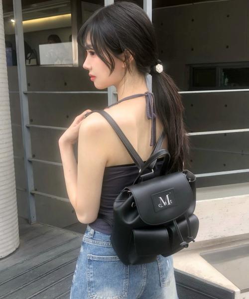 Mucent Aren Two-Pocket Leather Mini Backpack Unisex