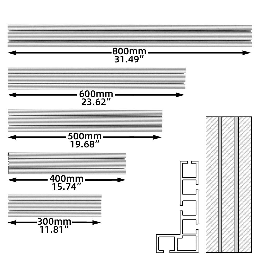 Aluminium Profile Fence 75 Type Miter Track T-track Backer 30-80CM Sliding Brackets T-Slot for Table Saw Woodworking Workbench