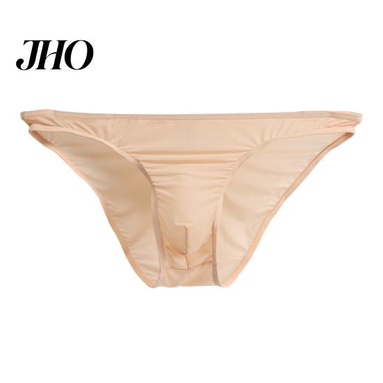Slip d'été pour homme 3D U-convexe Basse taille Fin Culotte Couleur unie Poche tridimensionnelle Sous-vêtement Respirant