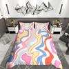 Homewish Geometric Line Duvet Cover SetMinimalist Stripes Comforter Cover SetColorful Waves Striped Bed Set For Teens