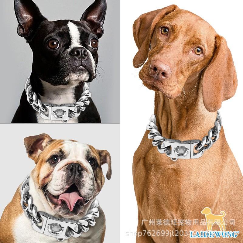 23mm Wide Stainless Steel Dog Collar Heavy Duty Metal Pet Necklace Large Dogs