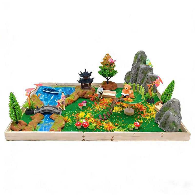 DIY Model Landscape Kit: Green Plants & Scenery Ornaments for Children's Creative Crafting