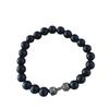 Lava Bracelet Black Volcanic Stone Black Matte Dumbbell Beads Bracelets For Women Men Fitness Barbell Jewelry Mens Bracelets
