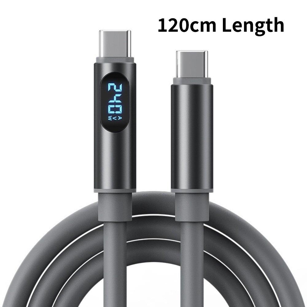 1.2m/1.8m 240W Super Charging Cable Type-C To Type-C Type-C Cable Durable Charging Cable Adapter