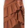 Summer New Temperament Elegant High Waist Splicing Thin Ruffle Hem Skirt