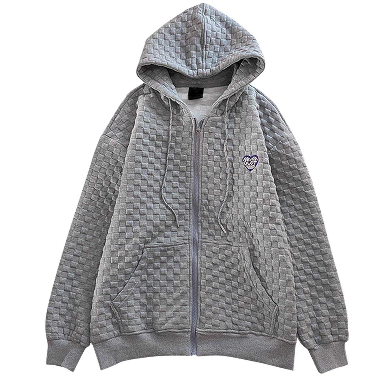 

Женские повседневные толстовки с длинными рукавами и принтом, толстовки на молнии, карманное пальто XXL серый