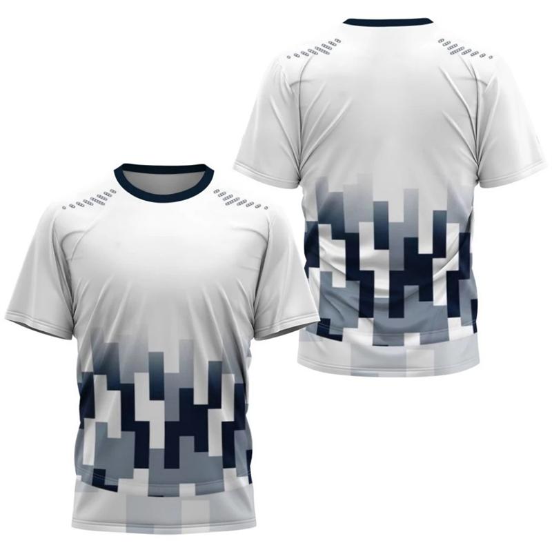 

Fashion Geometric Graphic T Shirts For Men Summer Casual Short Sleeve 3D Printed Badminton T-shirt Loose Breathable Sports Tees XS