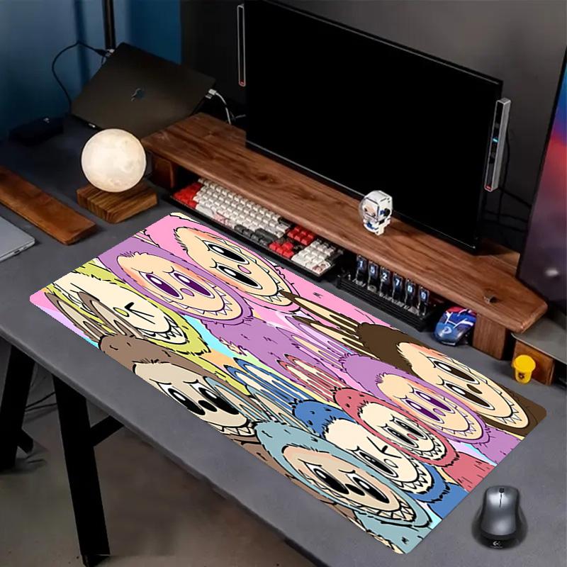Labubu Print Mouse Pad, Anti‑Slip Desktop keyboard Mat, for PC Laptop Gaming Working Daily Use, Cool Festival Surprise Gift