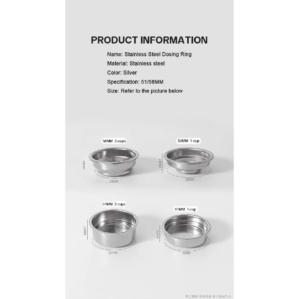 Coffee Filter Basket 51MM Pressurized Double Layer Stainless Steel For Delonghi Portafilter Barista Tools Espresso Accessories