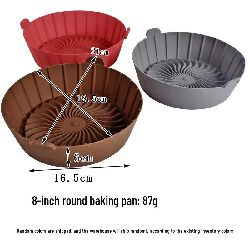 High-Temp Resistant Double Handle Silicone Air Fryer & Oven Baking Pan with Oil Draining Tray