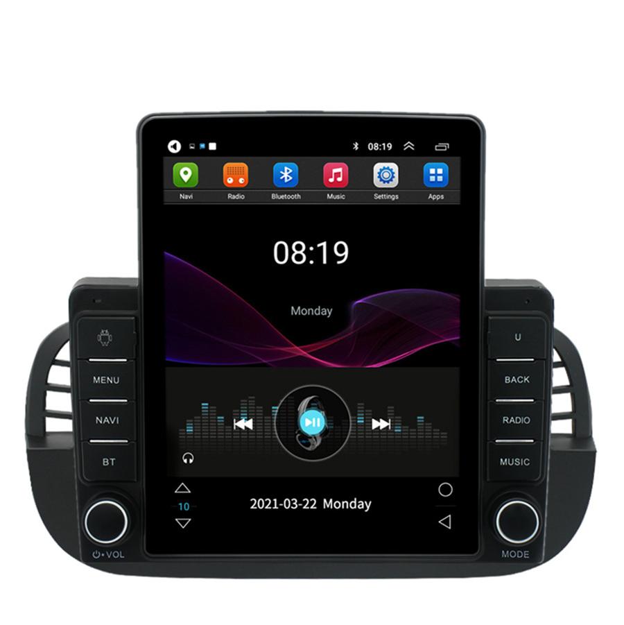Fiat 500 navigation all-in-one machine 07-15-9.5 inch Xiaojingang comes standard with black