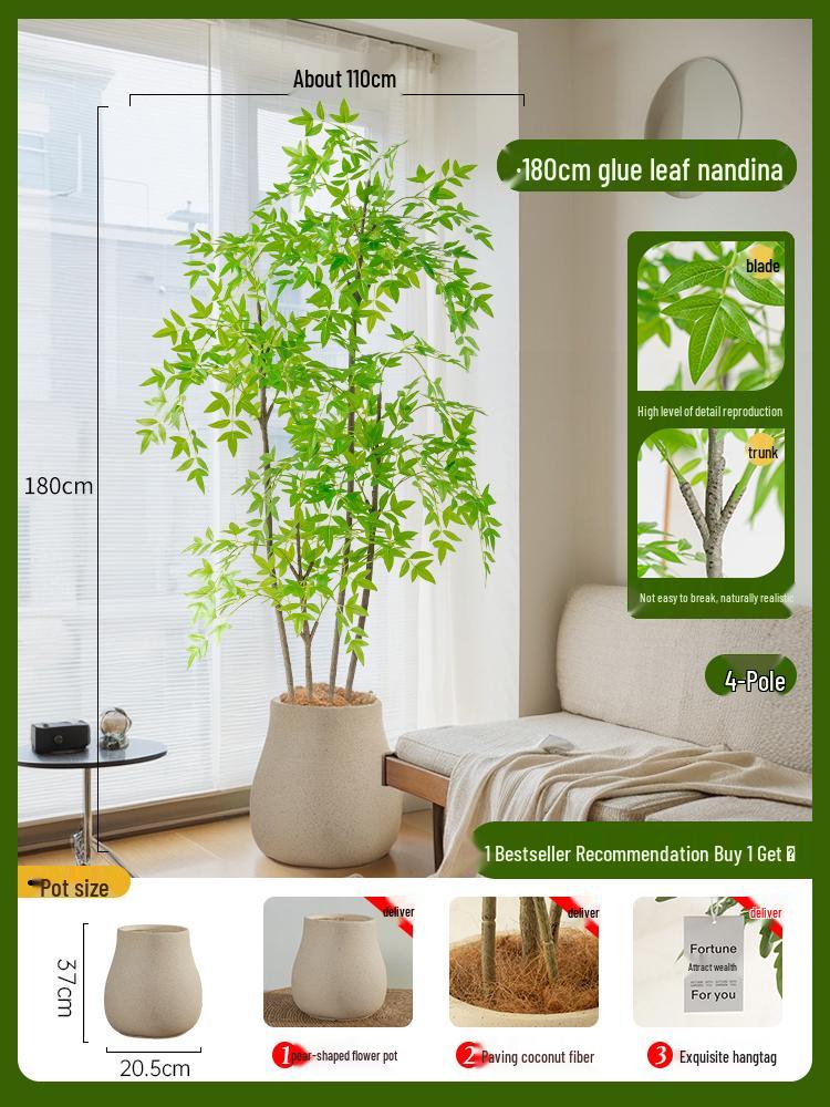 Nandina Bionics Artificial Tree: Elegant Indoor Decor, Large Potted Floor Plant