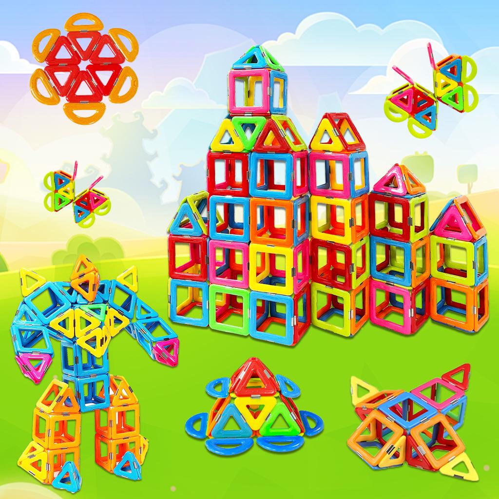 Magnetic Building Blocks DIY Magnets Toys For Kids Designer Construction Set Birthday Gifts For Boys Girls Toys 44/74/98PCS