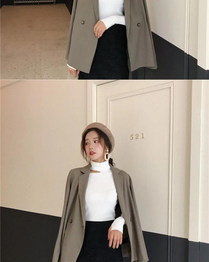 Women's Slim Korean Knitted Sweater - Versatile and Stylish for Autumn/Winter 2022