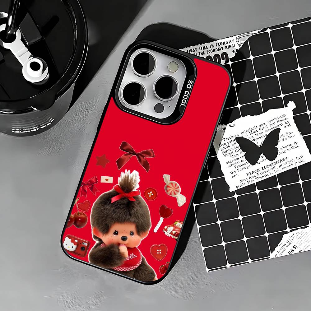 Cute M-monchhichis Phone Case For iPhone 17,16,15,14,13,12,11 Plus,Pro Max,XS,Colored silver phone case iPhone13PROMAX