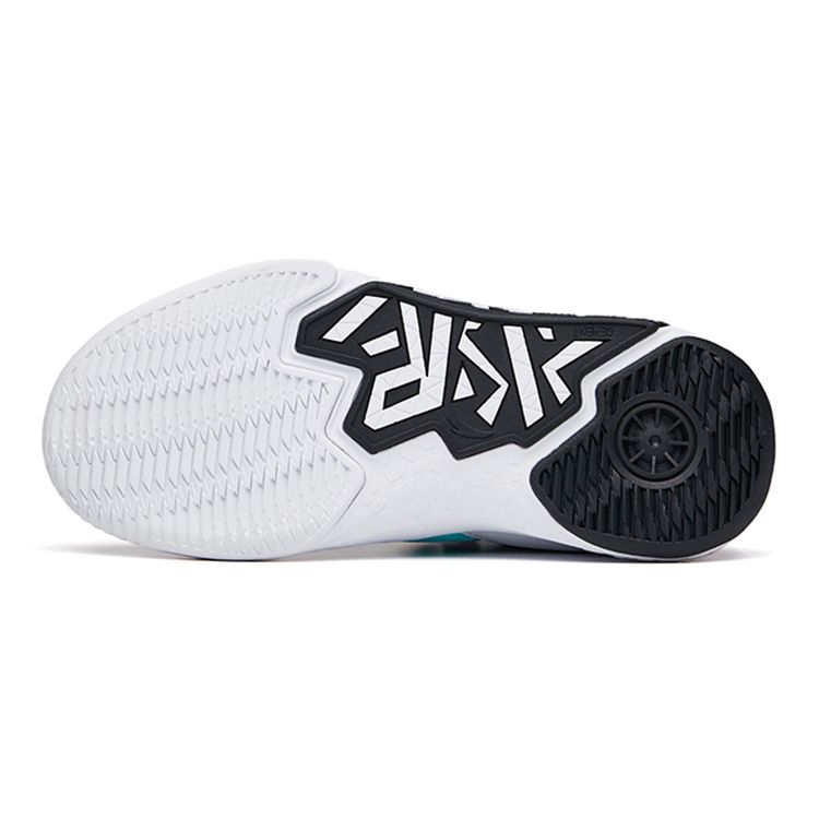 Anta Cement Nemesis Velcro Thick Sole Anti-Kick Shock Absorption Mid-Top Basketball Shoes Kids sneaker White Black Green A312131153A-5