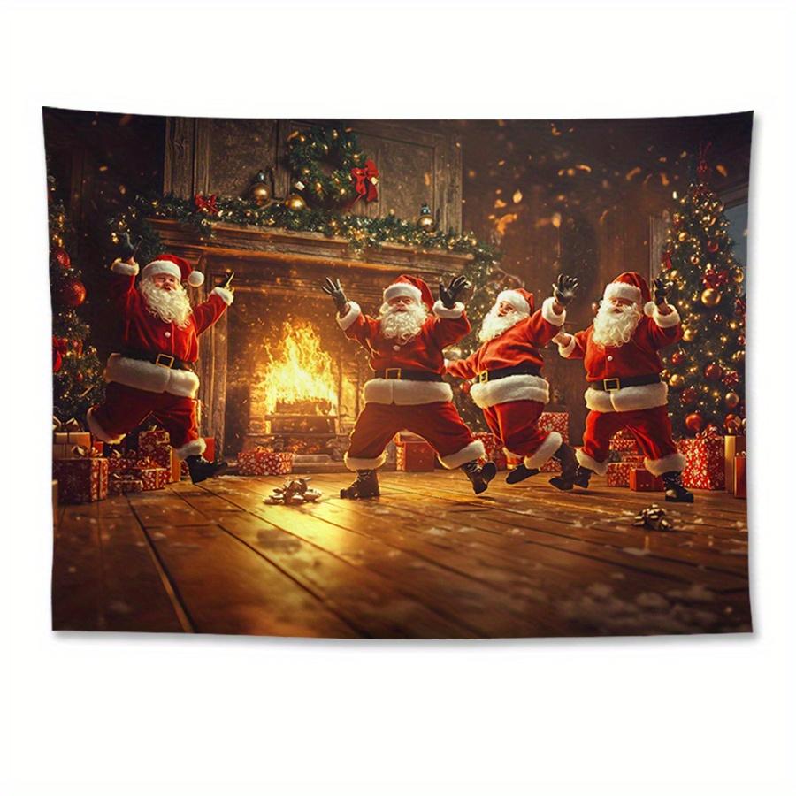 Christmas  Santa Claus Fireplace Wall Hanging Tapestry Christmas Wall Hanging Tree Wall Hanging Gorgeous Christmas Tree Fireplace Gifts