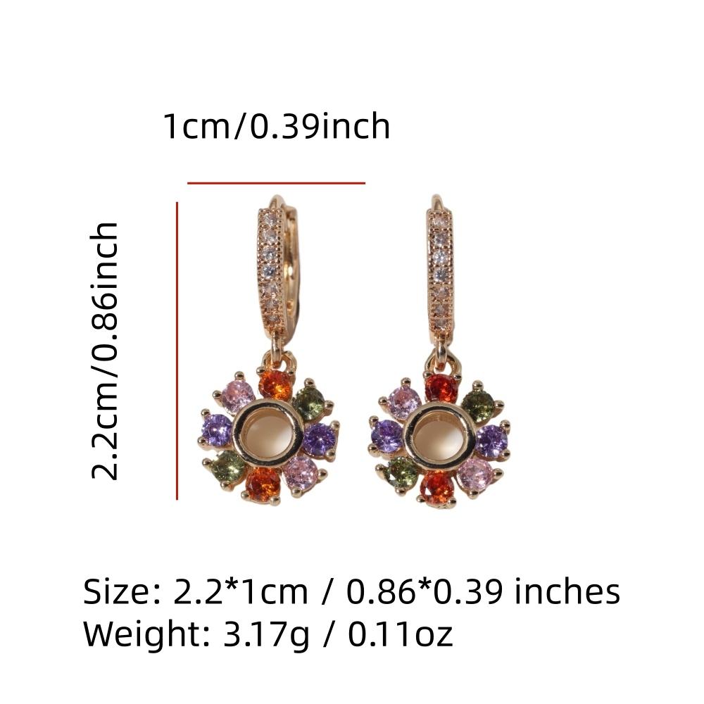 1 Pair Fashion Round Garland Dangle Earrings for Women Zirconia Earring Jewelry Daily Wedding Party Accessories