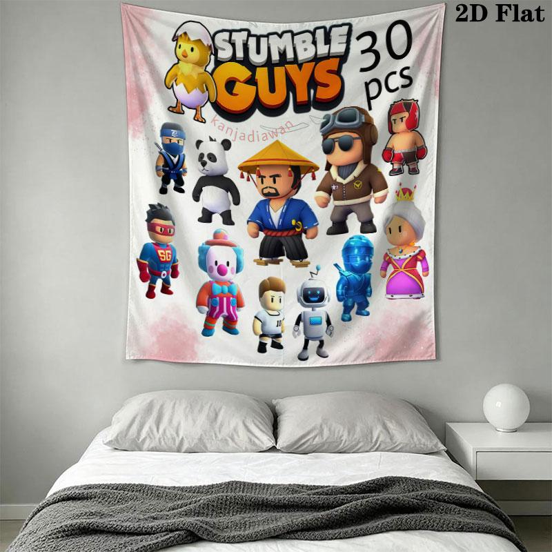 Stumble Guys Chaos Wall Hanging Printed Fabric Blanket Decorative Tapestries for Bedroom Living Room Home Decor